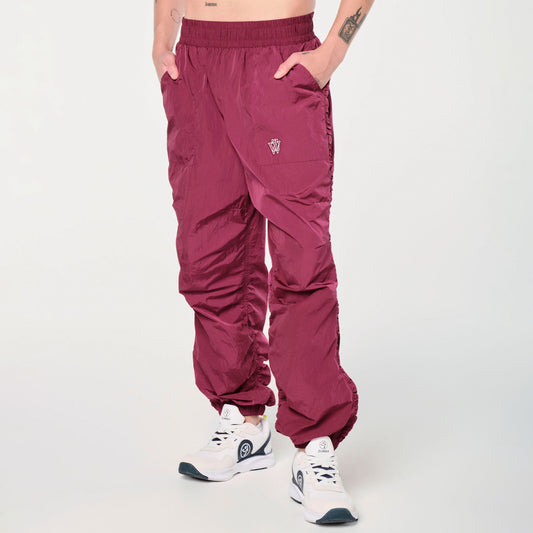 Zumba Prep Woven Track Pants - Burgundy