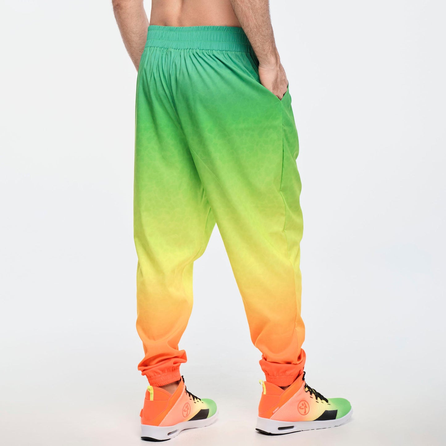 Funscape High Waisted Zip Front Track Pants - Get In Lime