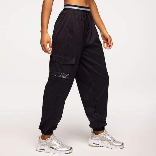 Zumba Runway Parachute Cargo Pants With Elastic Waistband