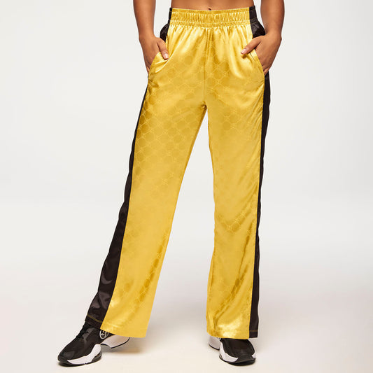 Zumba Runway Straight Leg Track Pants - Gold