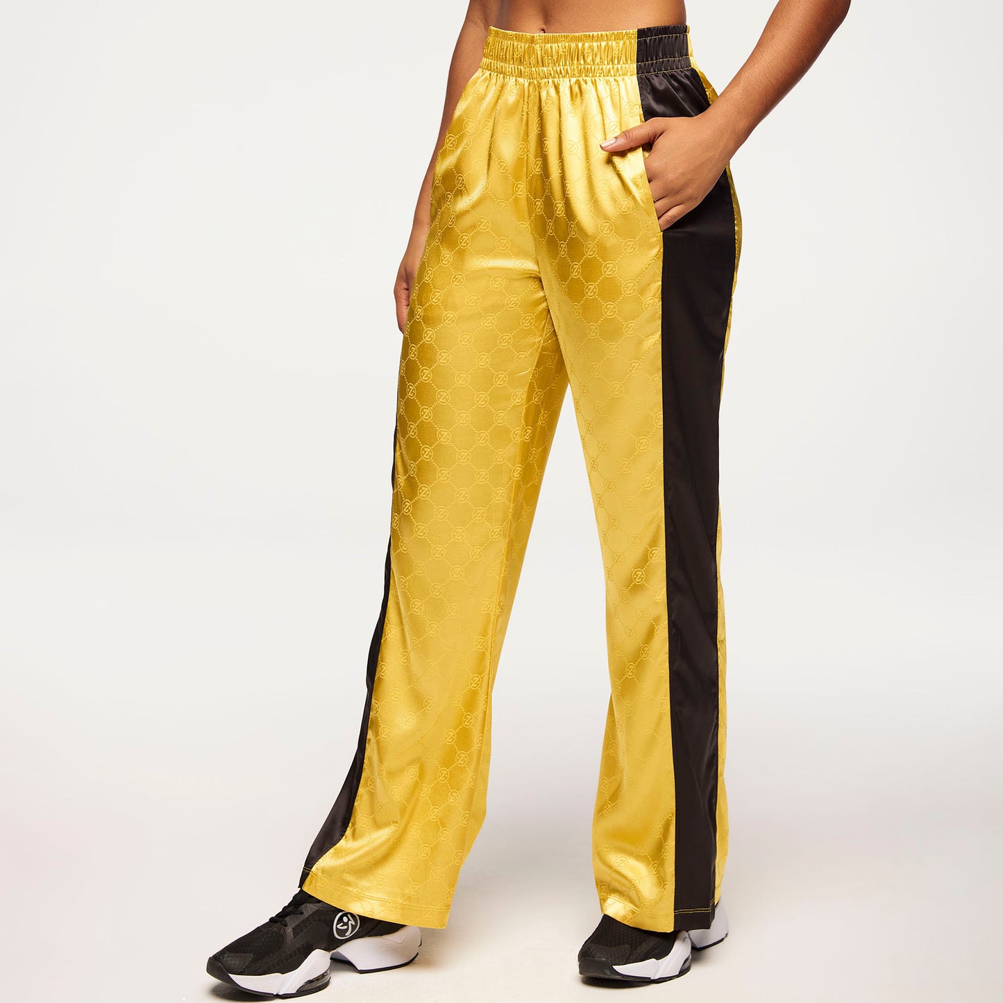 Zumba Runway Straight Leg Track Pants - Gold