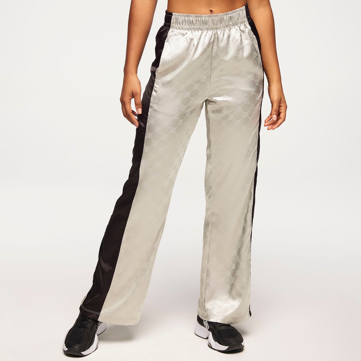 Zumba Runway Straight Leg Track Pants - Silver