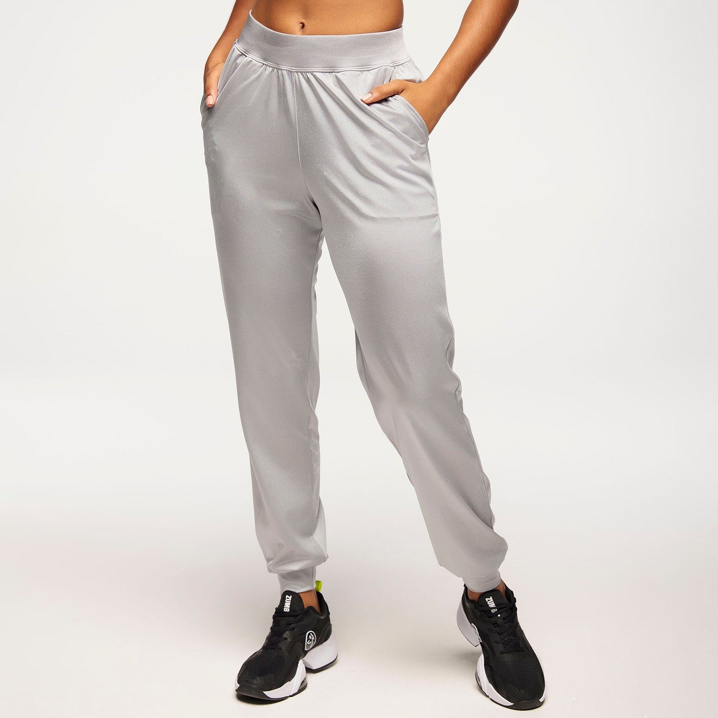 Zumba Runway Harem Crop Pants - Silver