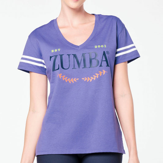 Zumba Prep Loose Fit V-Neck Top - Periwinkle