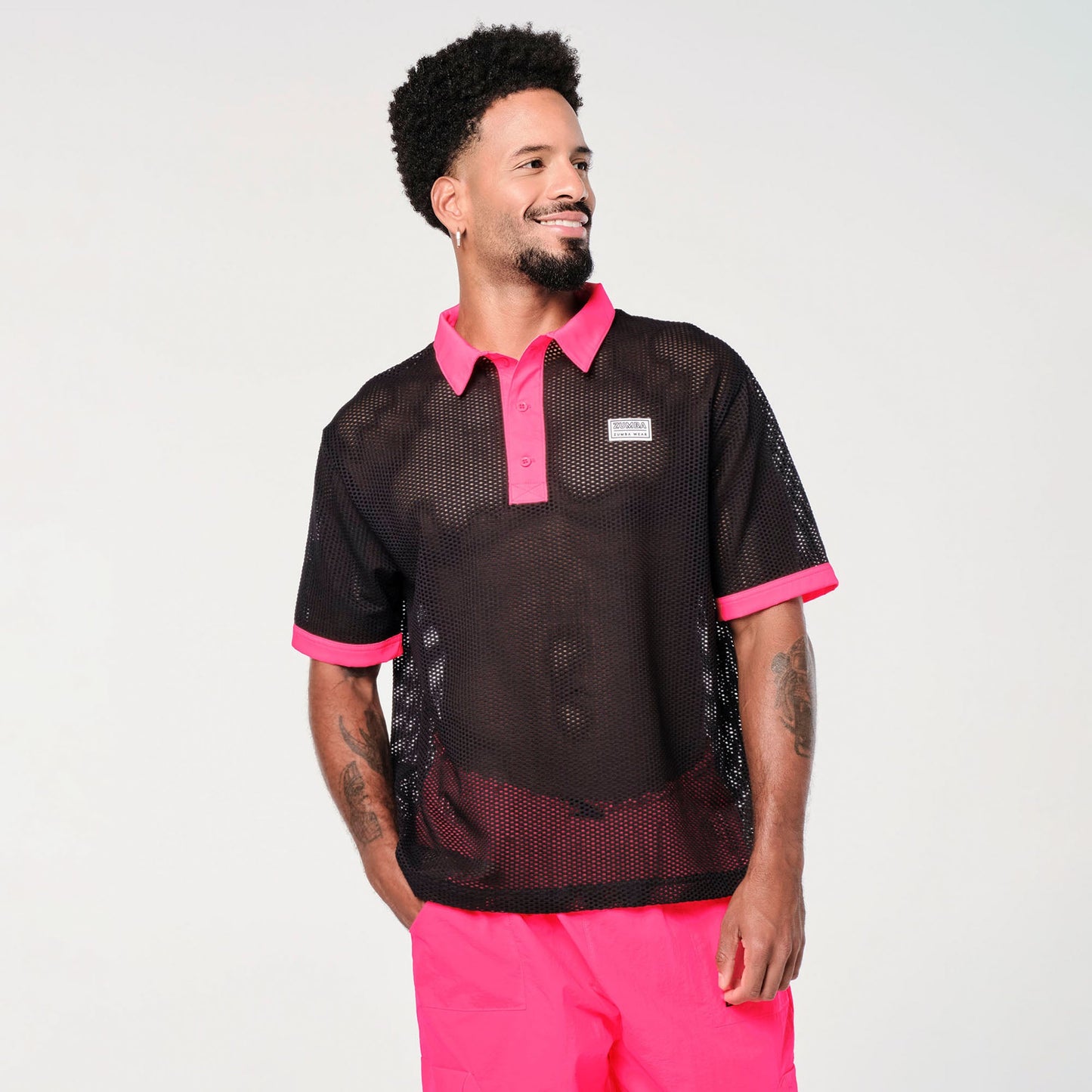 Zumba Prep Oversized Mesh Polo