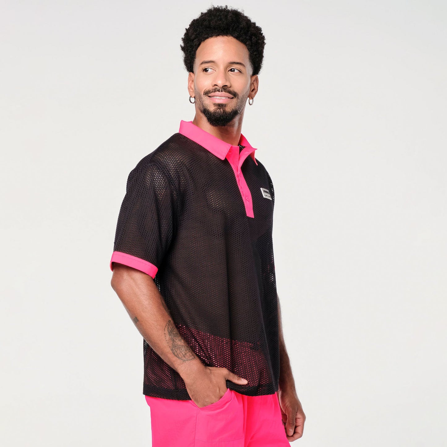 Zumba Prep Oversized Mesh Polo