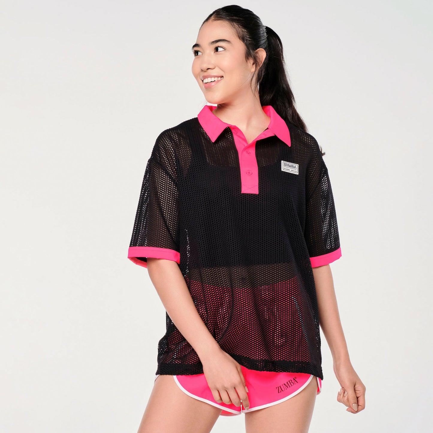 Zumba Prep Oversized Mesh Polo