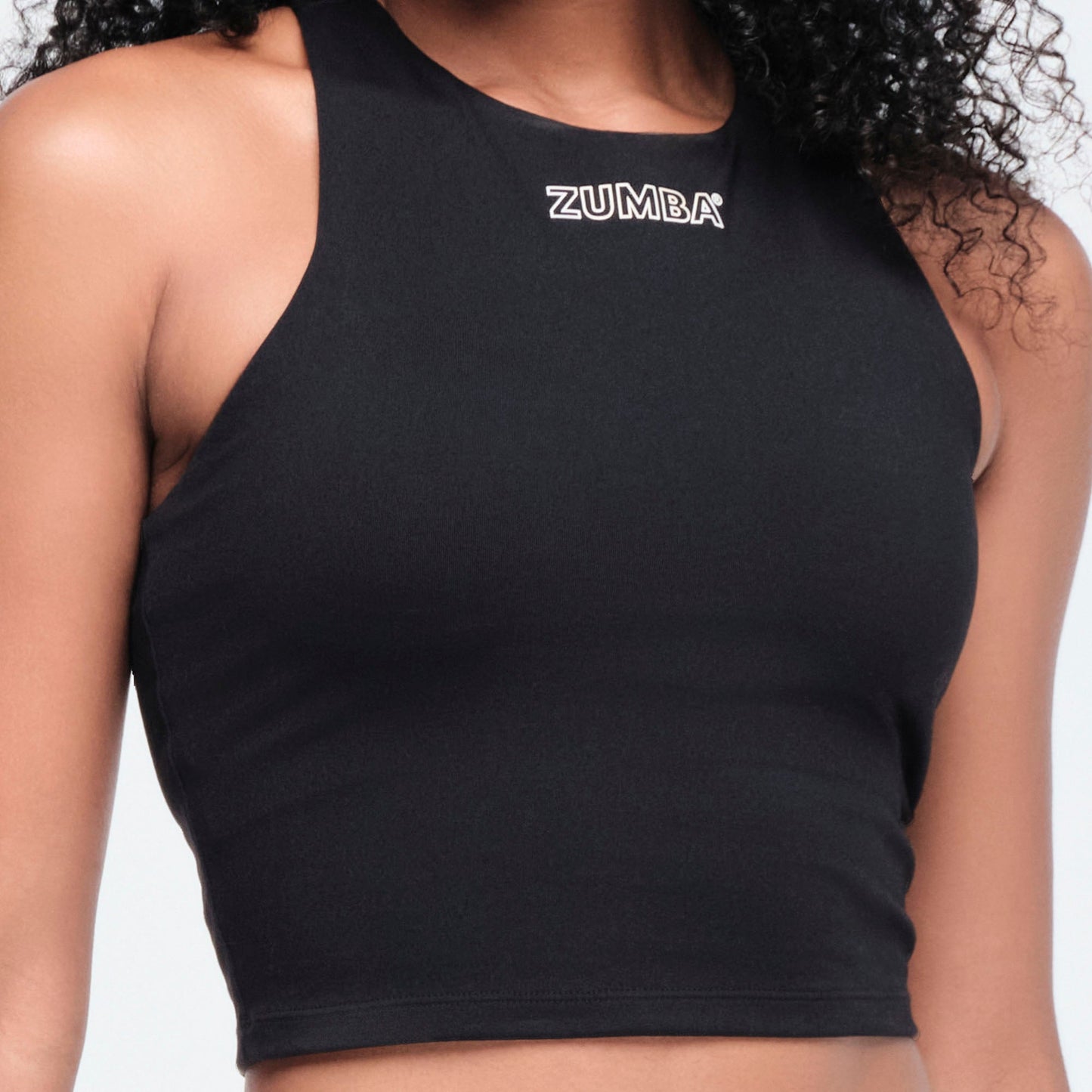 Funscape High Neck Crop Tank - Bold Black