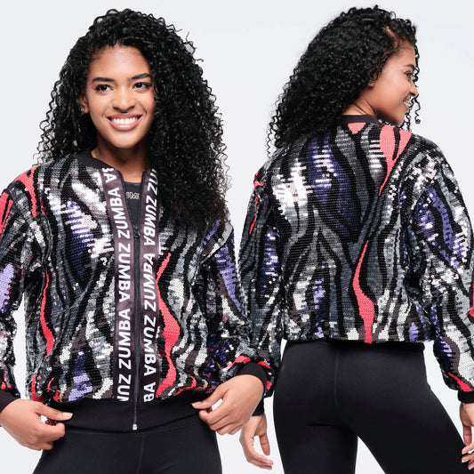 Funscape Sequin Bomber Jacket