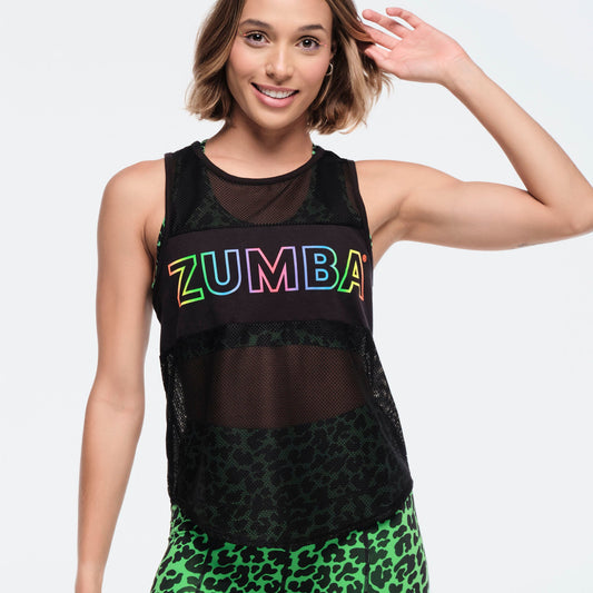 Funscape Mesh Tank - Bold Black