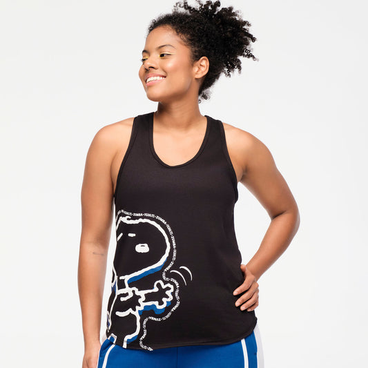 Zumba X Peanuts Easy Racerback - Bold Black