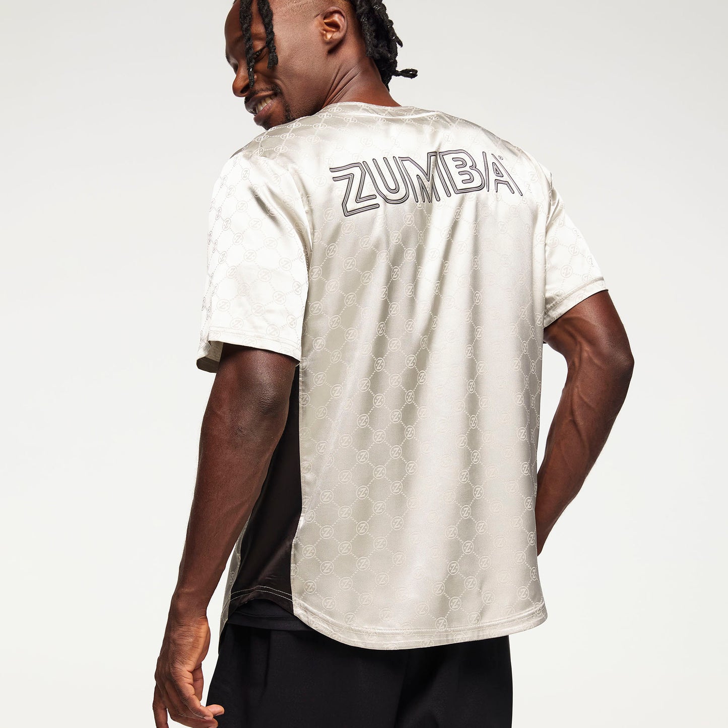 Zumba Runway Baseball Button Up Jersey - Silver