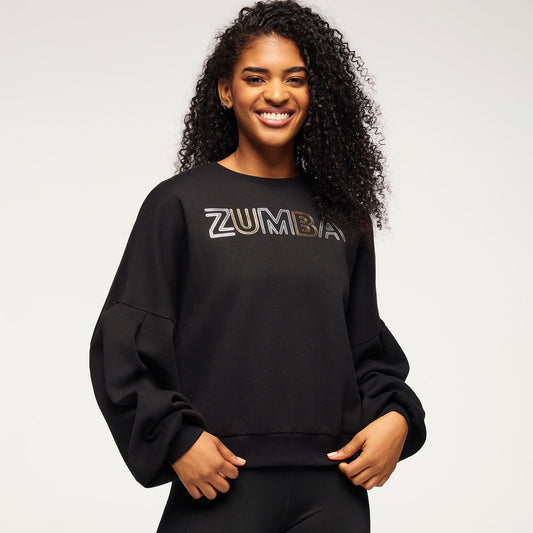 Zumba Runway Pullover Sweatshirt With Bubble Sleeves