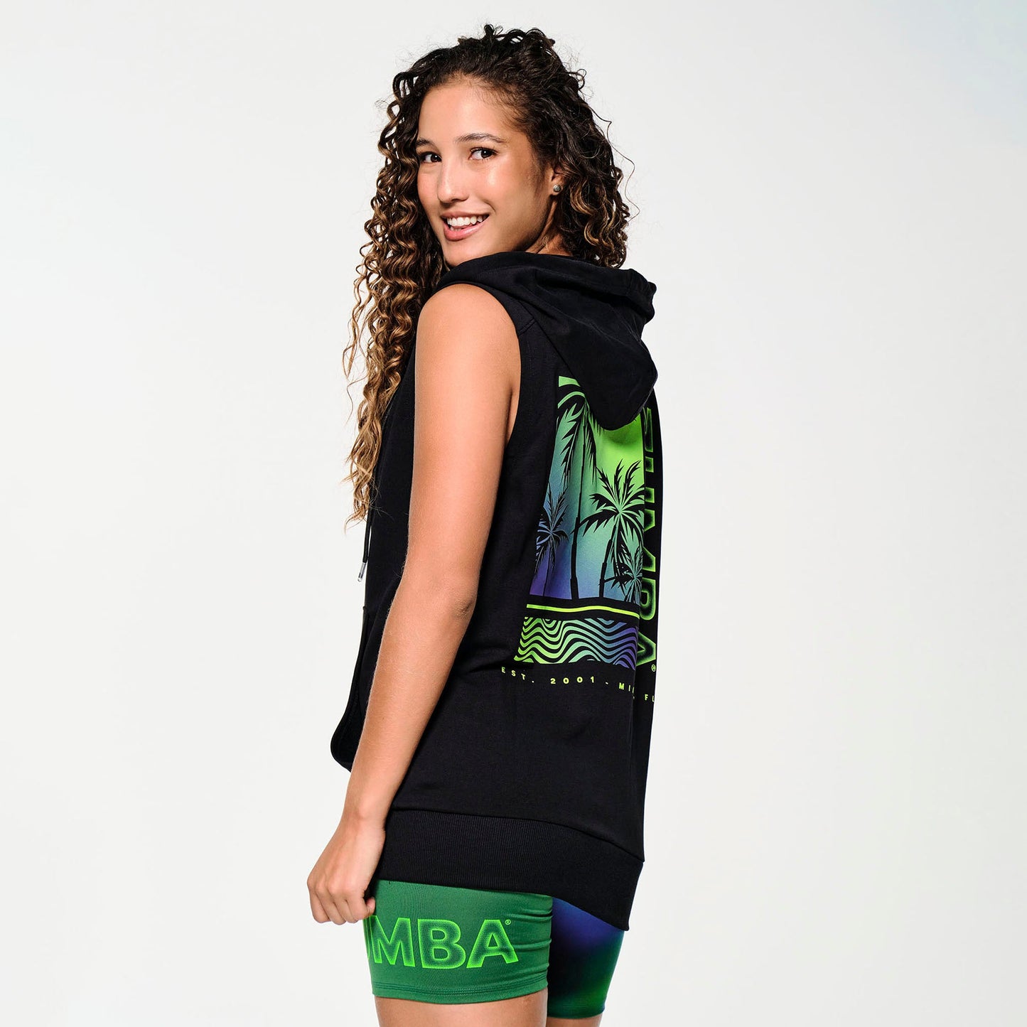 Zumba Glow Sleeveless Zip-Up Hoodie