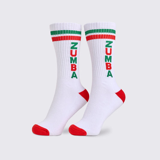 Zumba Holiday High Socks - White