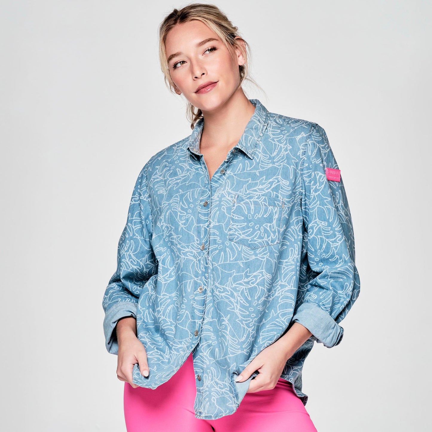 Zumba Resort Long Sleeve Button Up